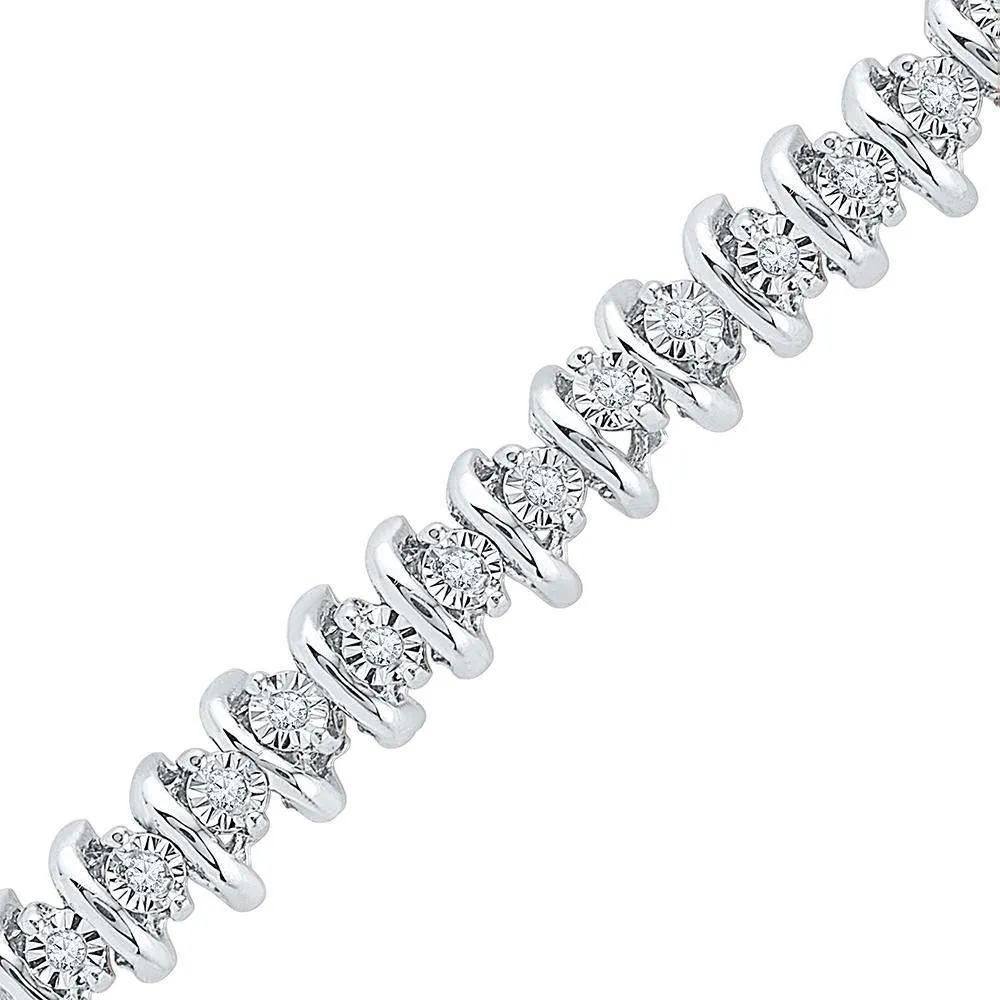 10K Classy White Gold Diamond Tennis Bracelet 1/4 CTTW