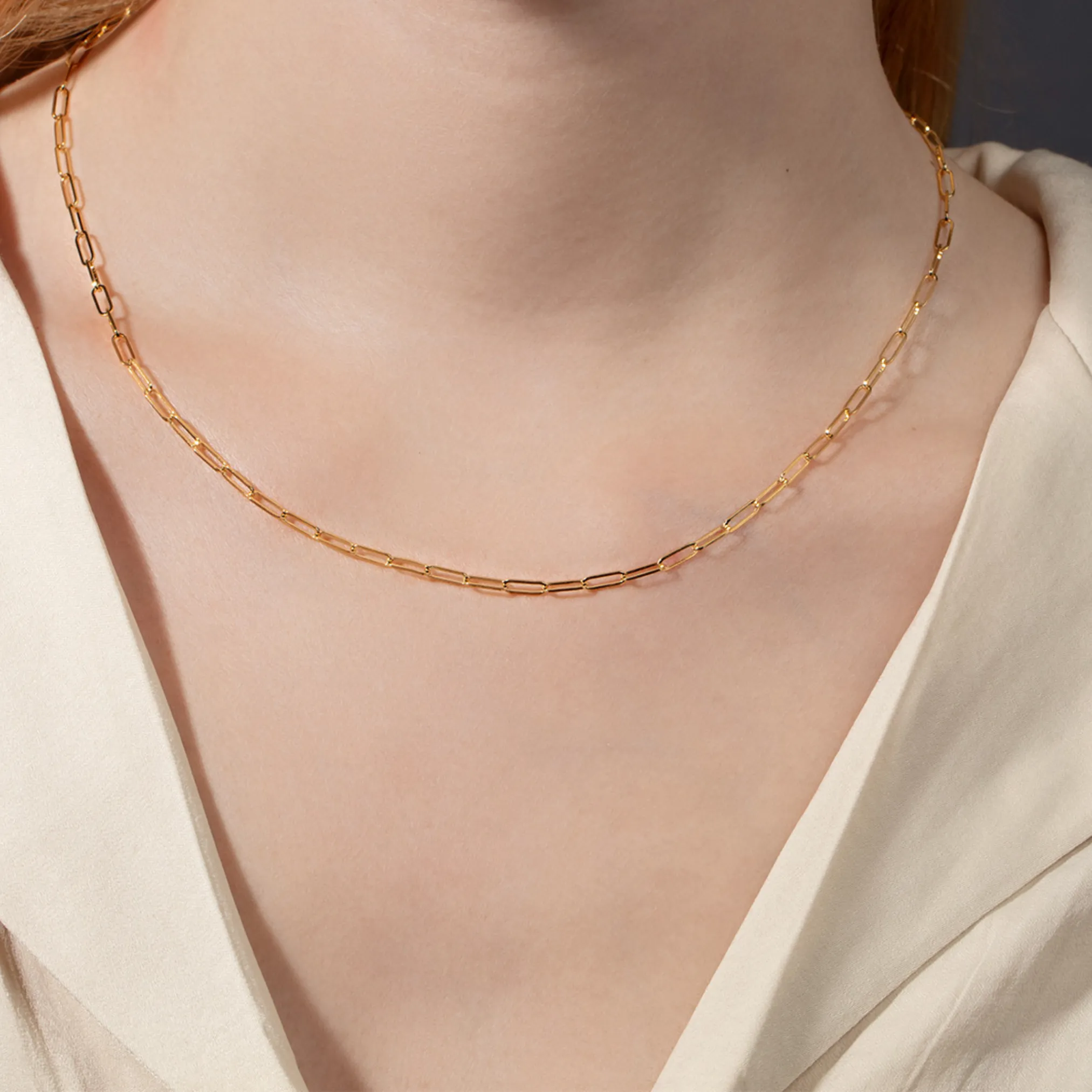14K Gold Sole Medium Paperclip Chain