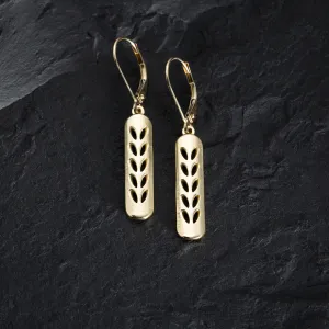 14K Gold Stockinette Stitch Motif Earrings-Short Row