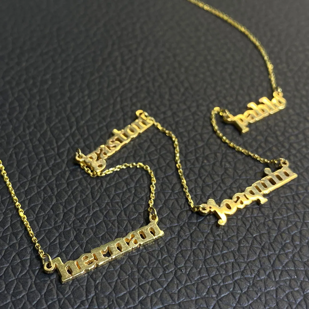 14k Personalized Mini Multiple Name Necklace