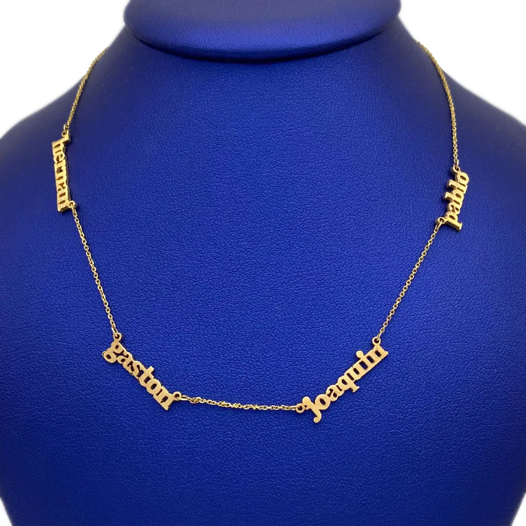 14k Personalized Mini Multiple Name Necklace
