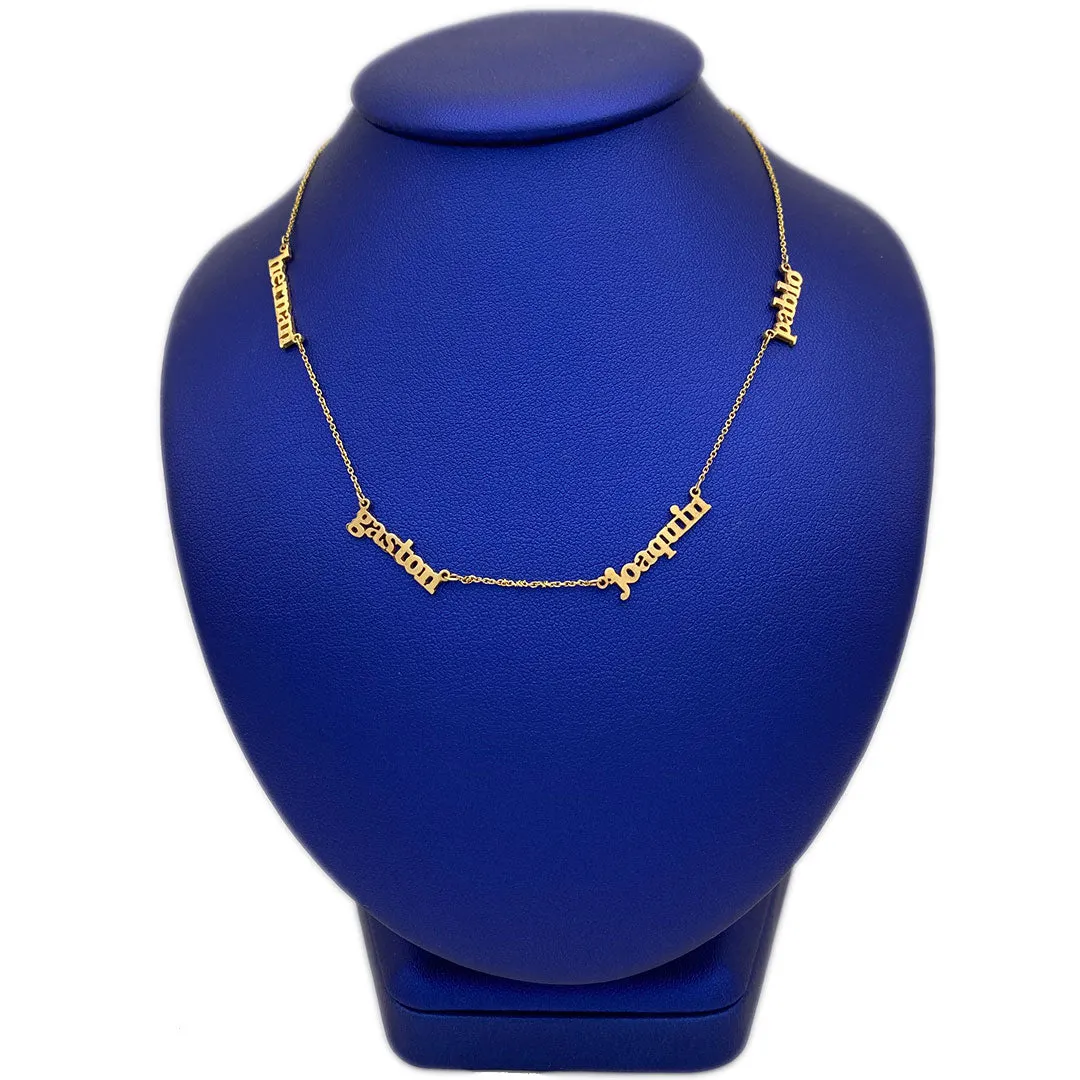 14k Personalized Mini Multiple Name Necklace