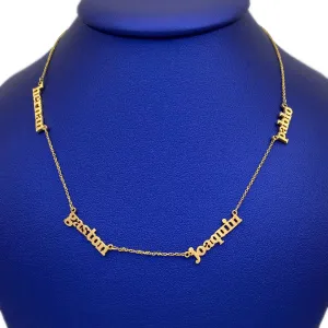 14k Personalized Mini Multiple Name Necklace