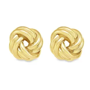 14K Yellow Gold Love Knot Stud Earrings