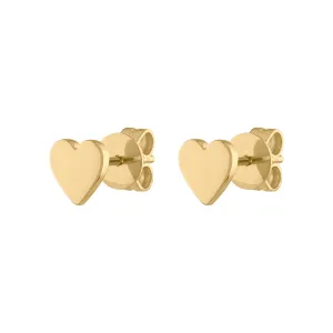 14KT GOLD PLAIN HEART EARRING
