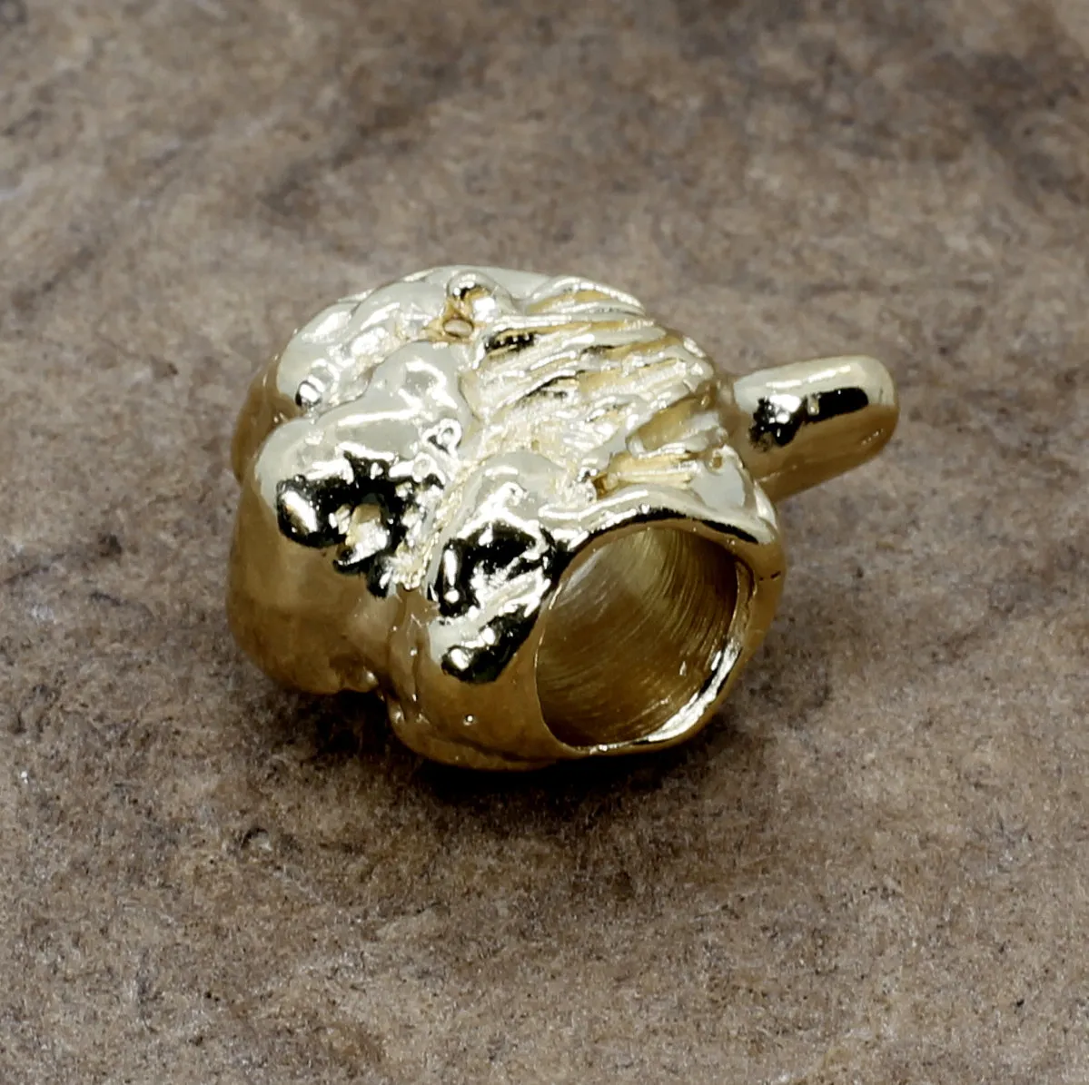 14kt Gold Vermeil Cotton Boll Slide Charm