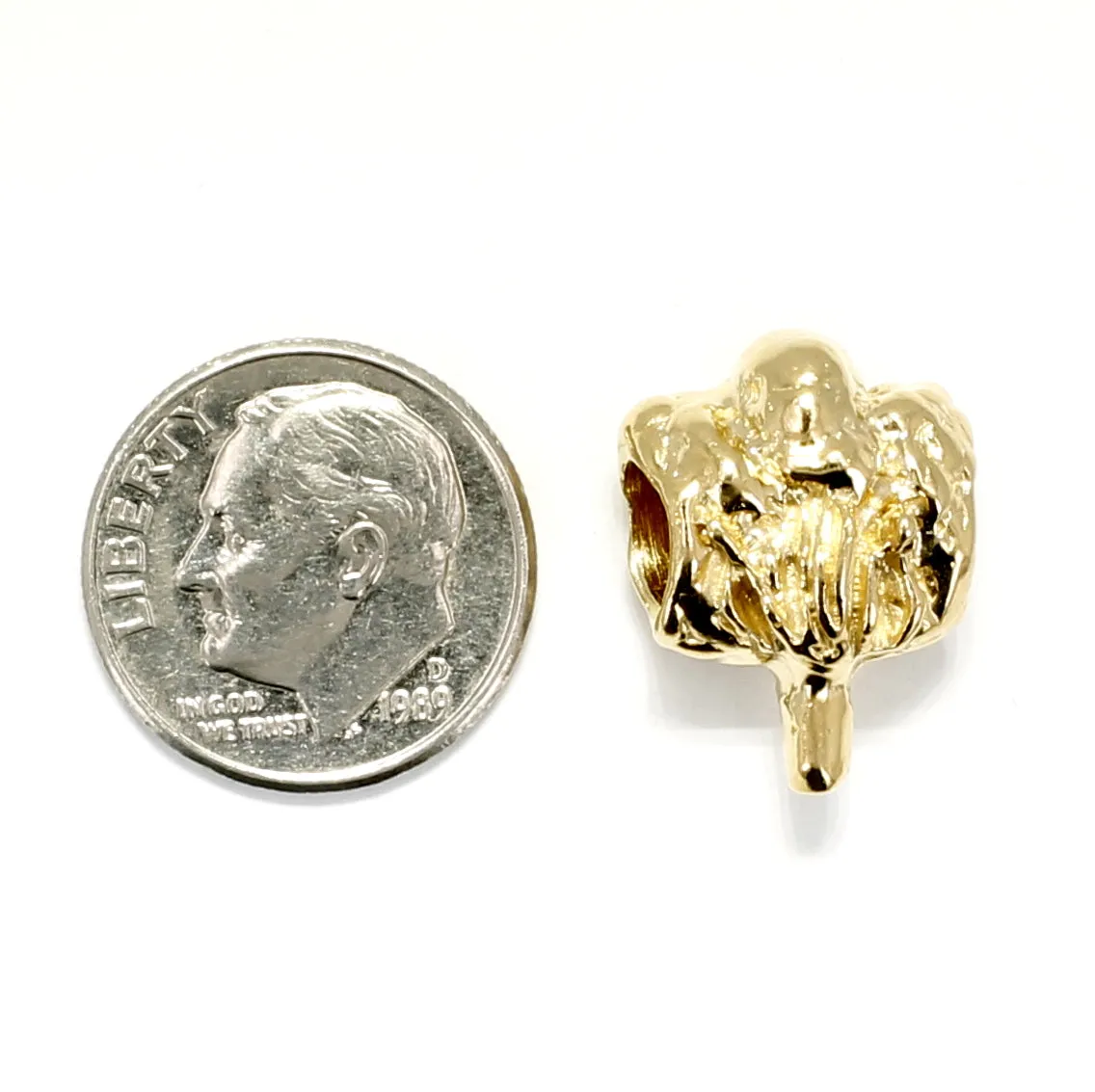 14kt Gold Vermeil Cotton Boll Slide Charm