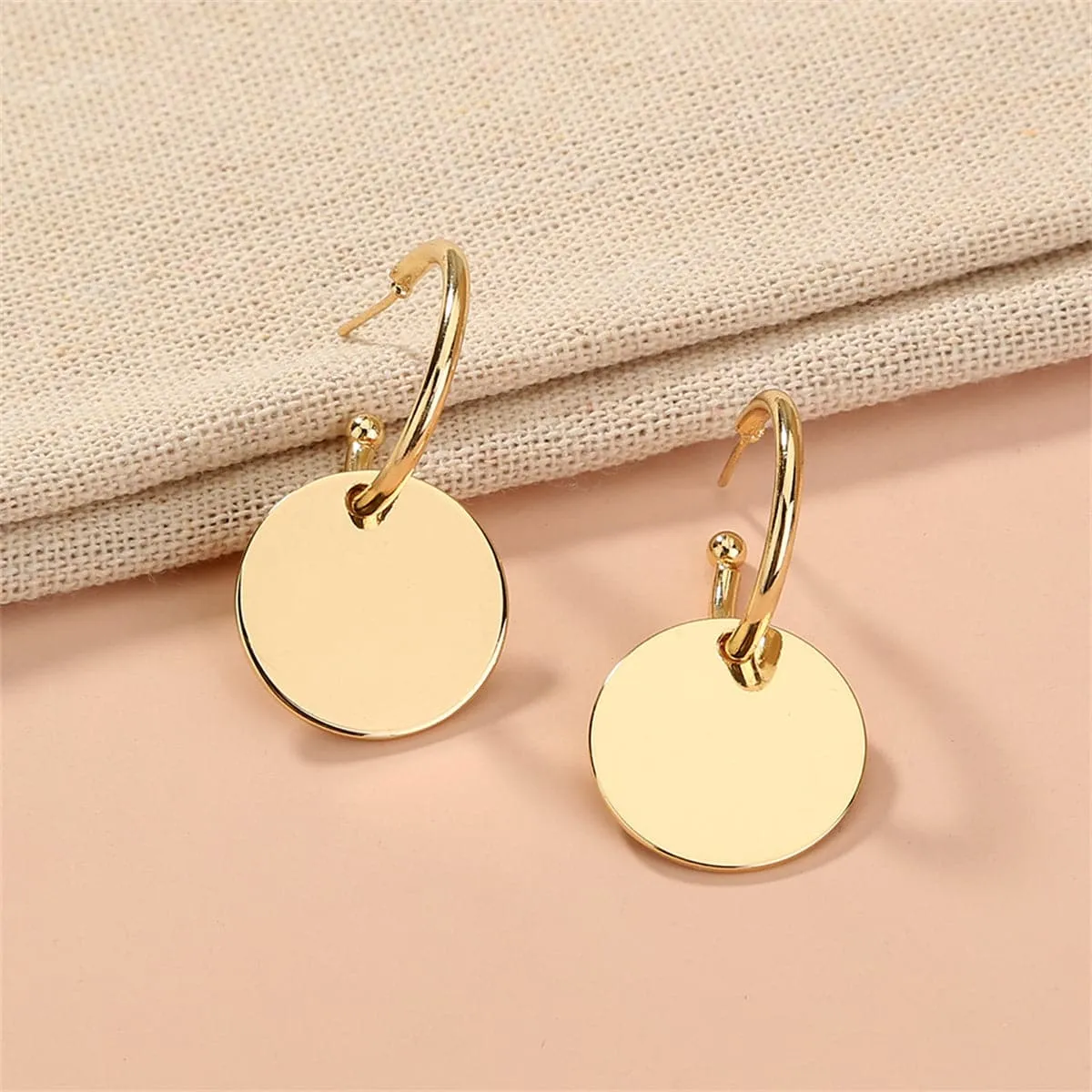 18K Gold-Plated Circle Huggie Earrings