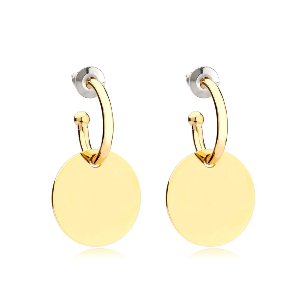 18K Gold-Plated Circle Huggie Earrings