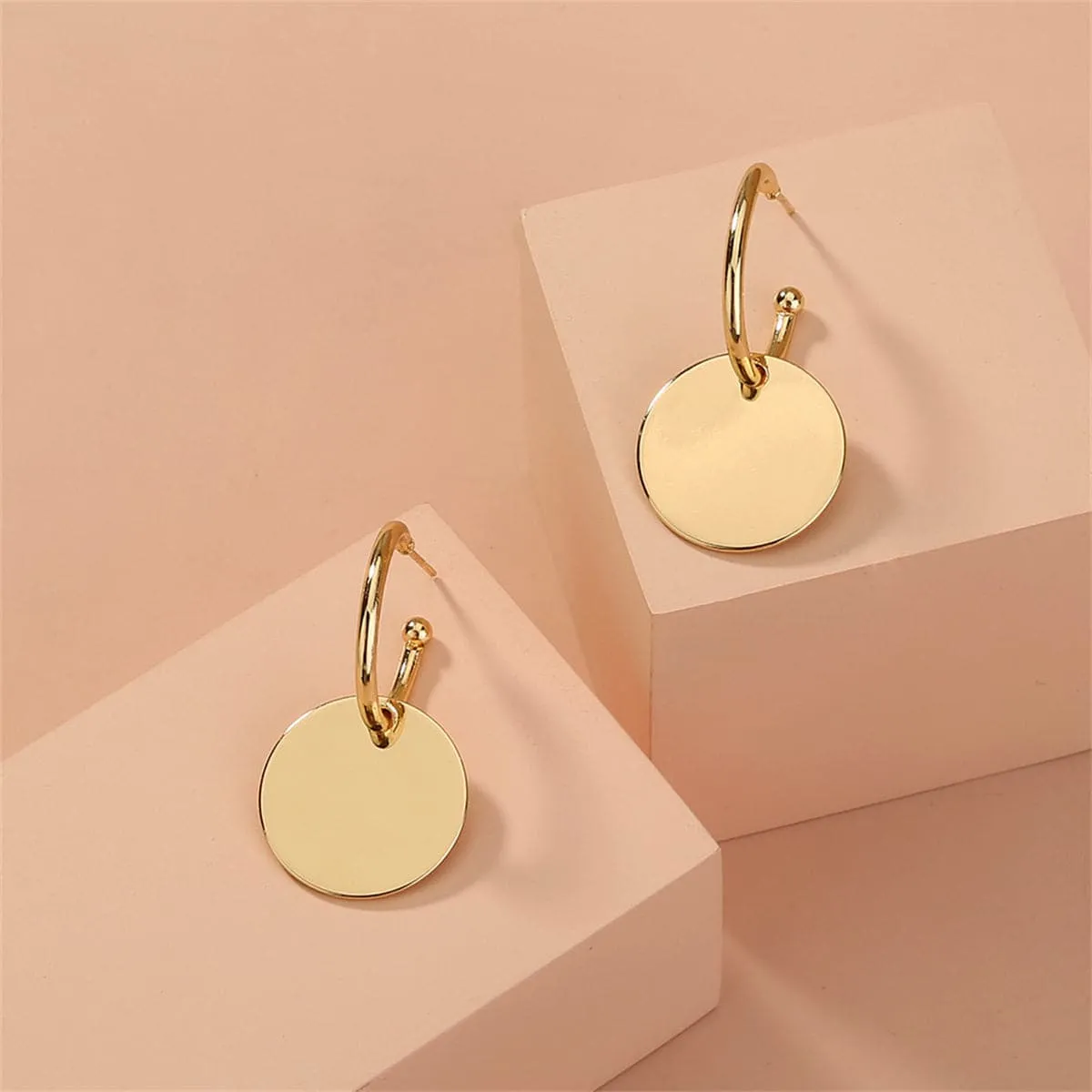 18K Gold-Plated Circle Huggie Earrings