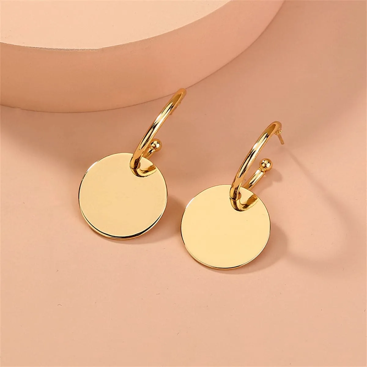 18K Gold-Plated Circle Huggie Earrings
