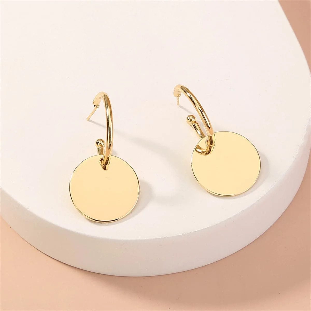 18K Gold-Plated Circle Huggie Earrings