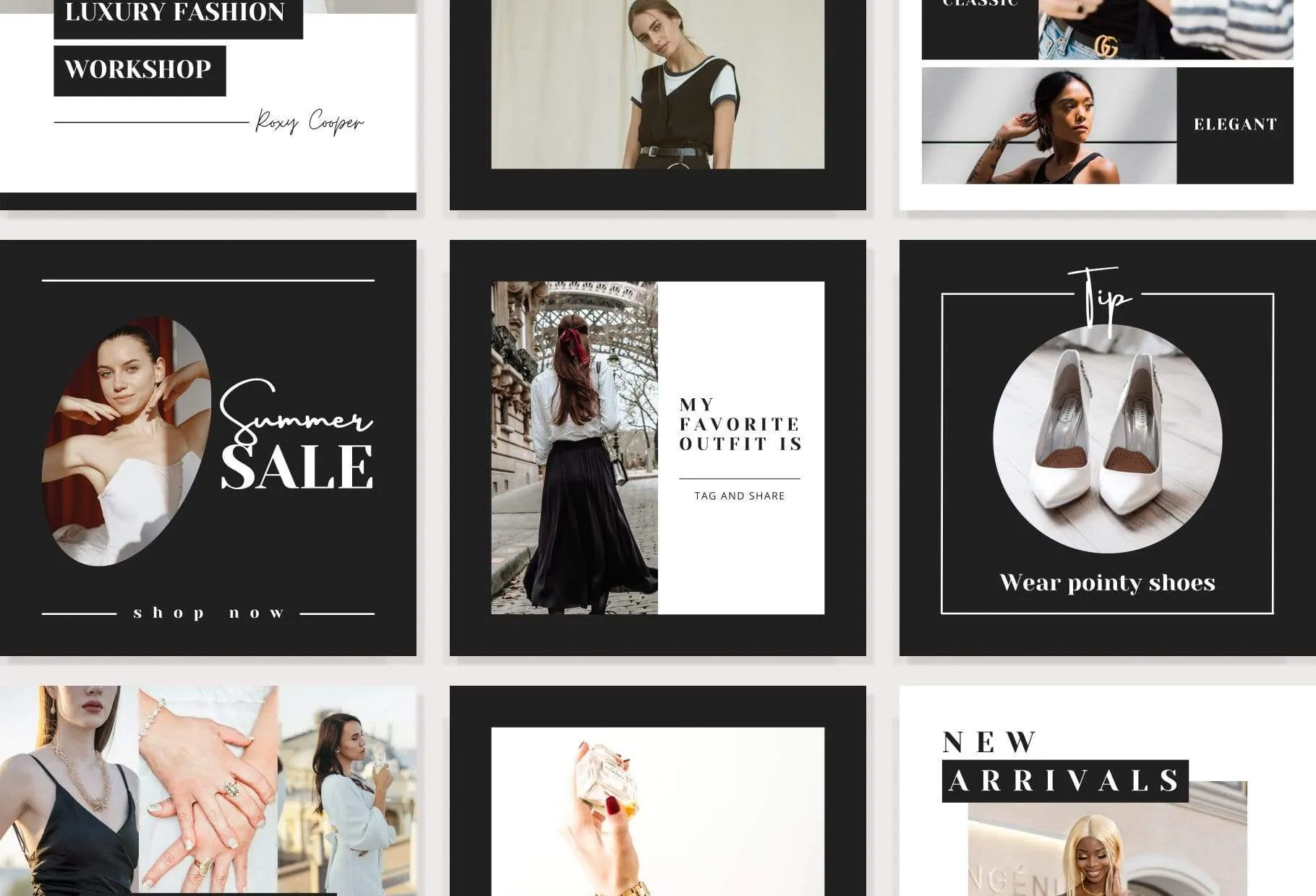 30 Luxury Fashion Instagram Post Canva Templates