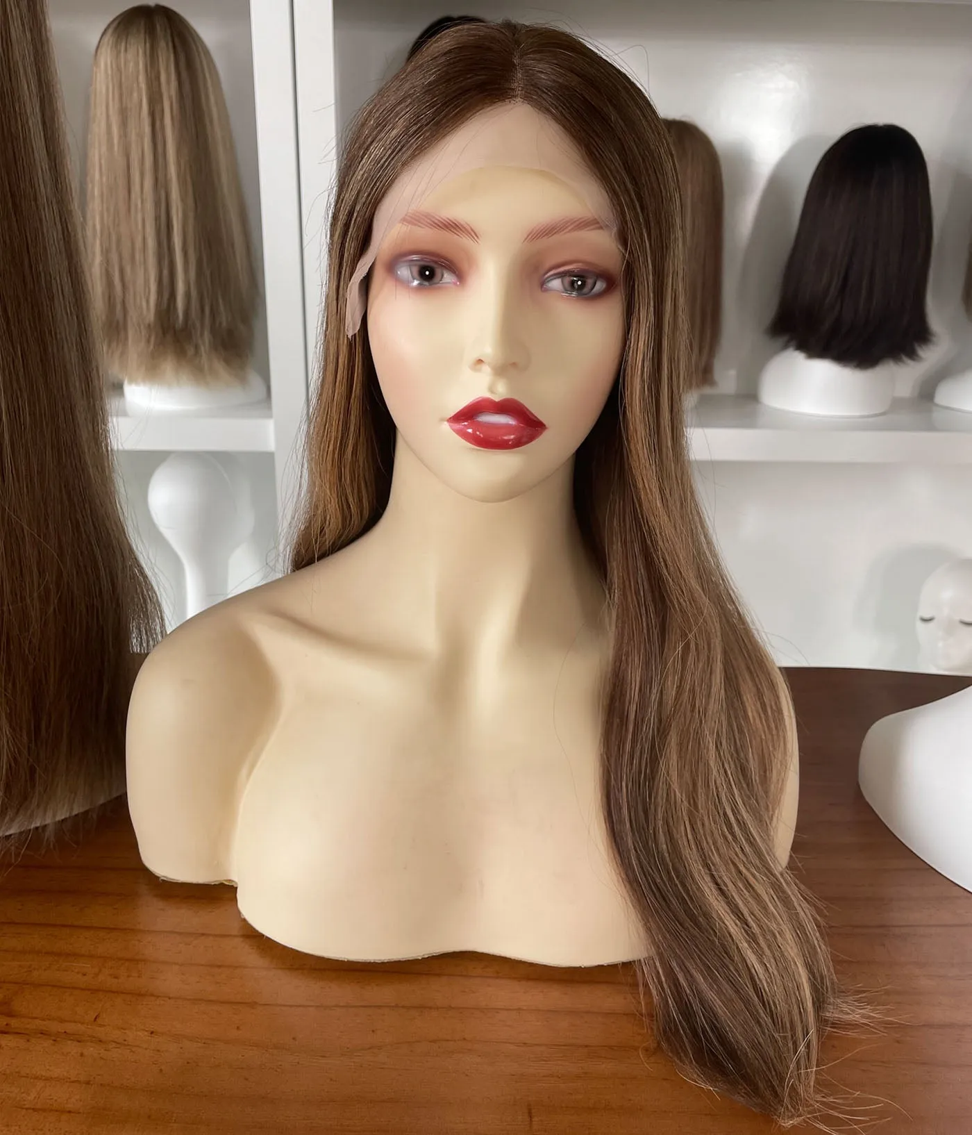 #4/6 With Highlights Classic Color Lace Top Wig - #Blimi