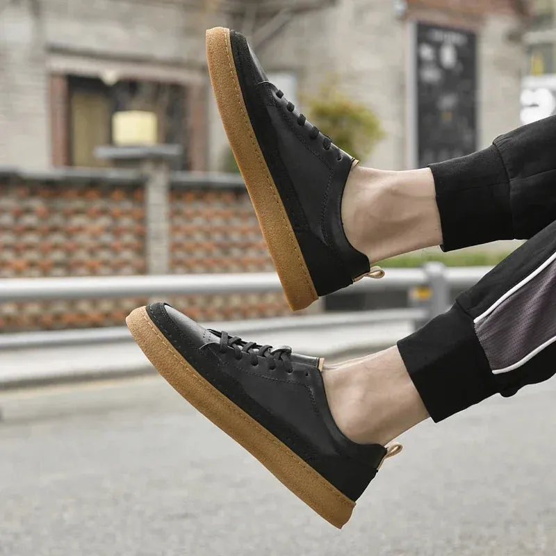 ADVBRIDGE  -  Luxury Brand Men's Shoes Italian High Quality Leather Casual Shoes New Business All-match Men Sneakers Non-slip Skateboard shoes