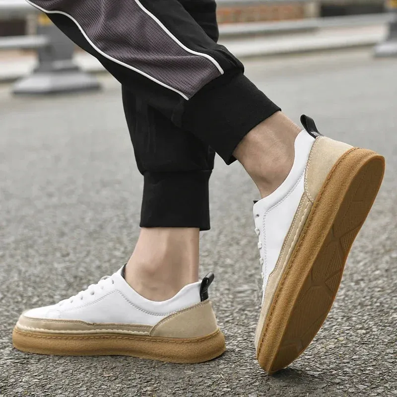 ADVBRIDGE  -  Luxury Brand Men's Shoes Italian High Quality Leather Casual Shoes New Business All-match Men Sneakers Non-slip Skateboard shoes