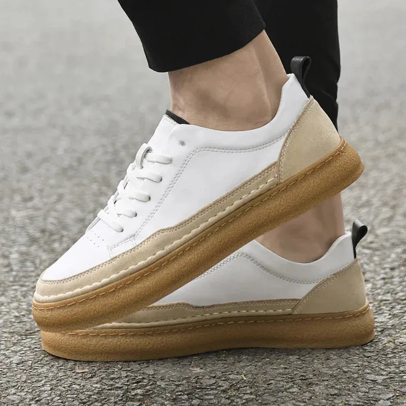 ADVBRIDGE  -  Luxury Brand Men's Shoes Italian High Quality Leather Casual Shoes New Business All-match Men Sneakers Non-slip Skateboard shoes