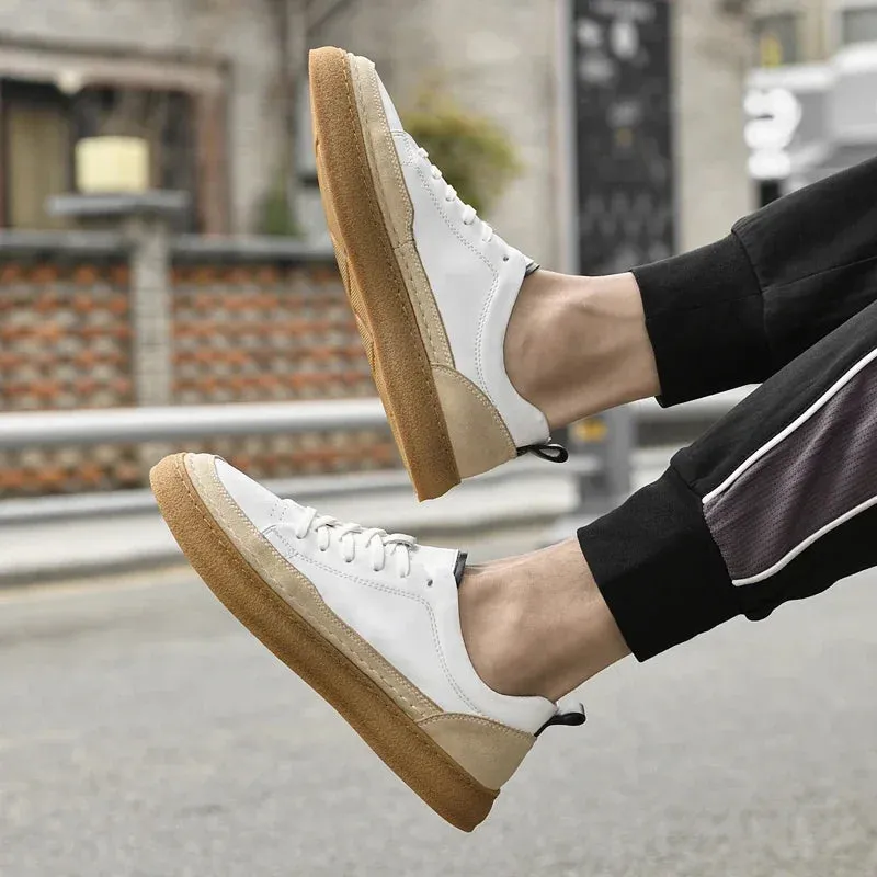 ADVBRIDGE  -  Luxury Brand Men's Shoes Italian High Quality Leather Casual Shoes New Business All-match Men Sneakers Non-slip Skateboard shoes