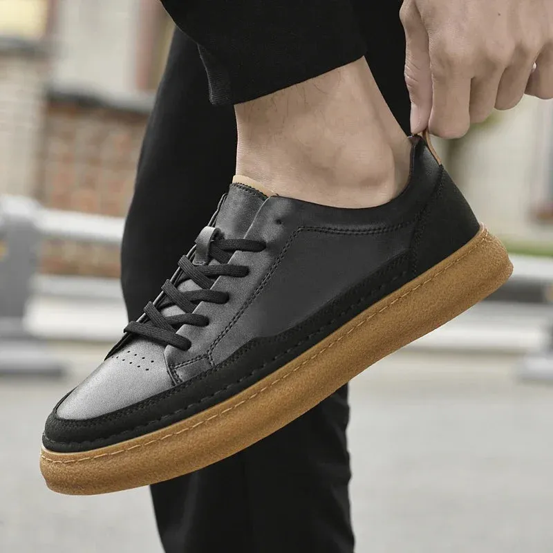 ADVBRIDGE  -  Luxury Brand Men's Shoes Italian High Quality Leather Casual Shoes New Business All-match Men Sneakers Non-slip Skateboard shoes