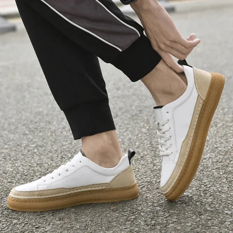 ADVBRIDGE  -  Luxury Brand Men's Shoes Italian High Quality Leather Casual Shoes New Business All-match Men Sneakers Non-slip Skateboard shoes