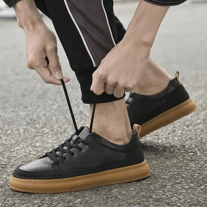 ADVBRIDGE  -  Luxury Brand Men's Shoes Italian High Quality Leather Casual Shoes New Business All-match Men Sneakers Non-slip Skateboard shoes