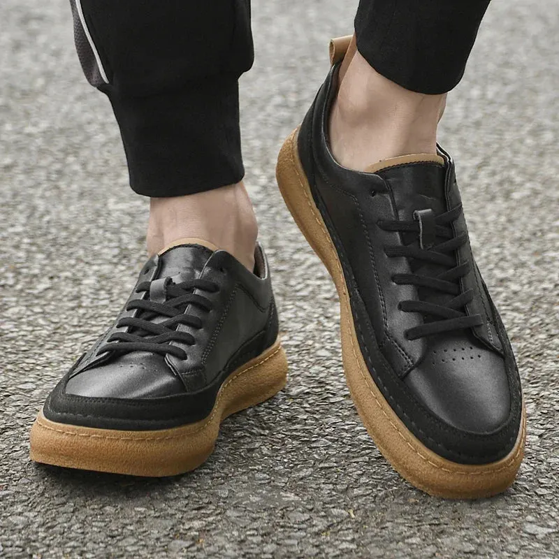 ADVBRIDGE  -  Luxury Brand Men's Shoes Italian High Quality Leather Casual Shoes New Business All-match Men Sneakers Non-slip Skateboard shoes