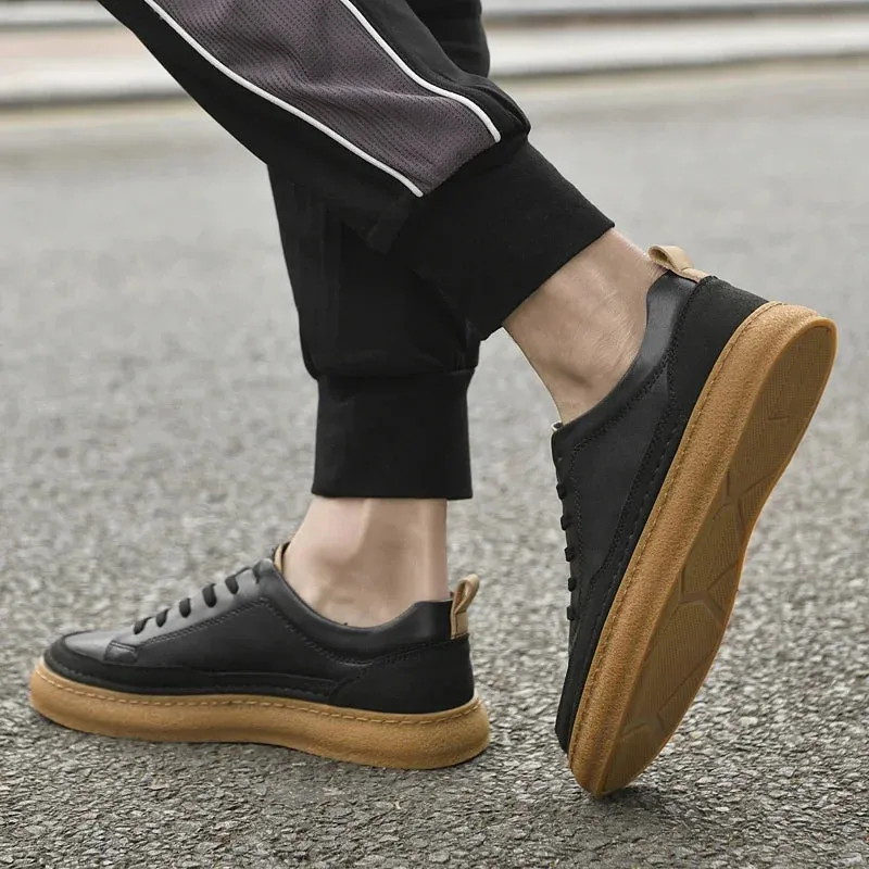 ADVBRIDGE  -  Luxury Brand Men's Shoes Italian High Quality Leather Casual Shoes New Business All-match Men Sneakers Non-slip Skateboard shoes