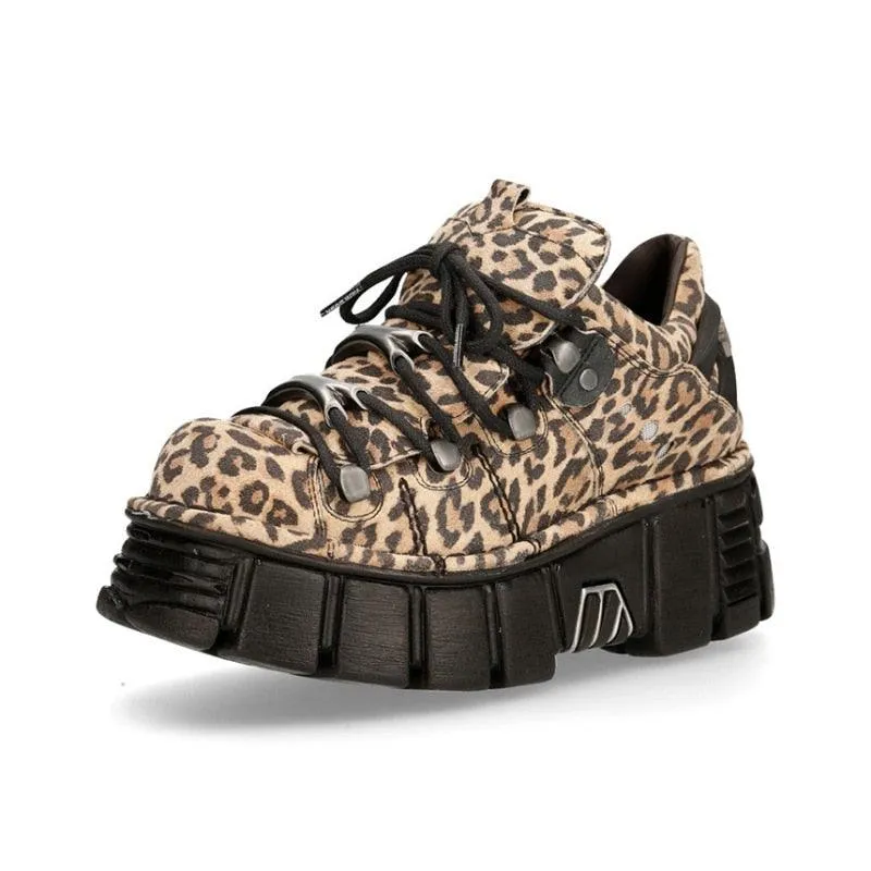 Alternative Fashion Alert: Plus-Size Gothic Platform Shoes with Small Leather and Metal Trim Detail