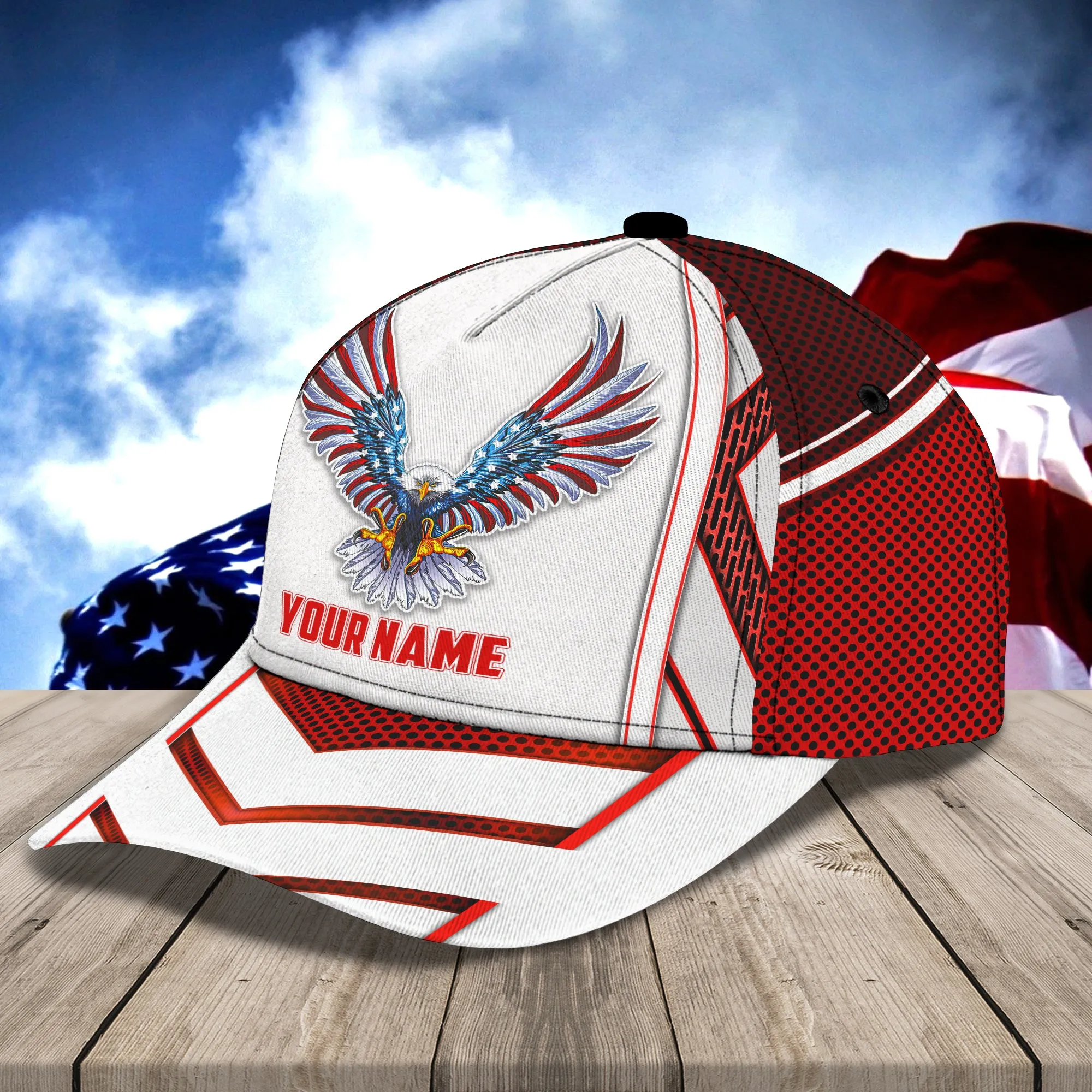 American Eagle- Personalize Name Cap 4 - Loop -T2k- 124