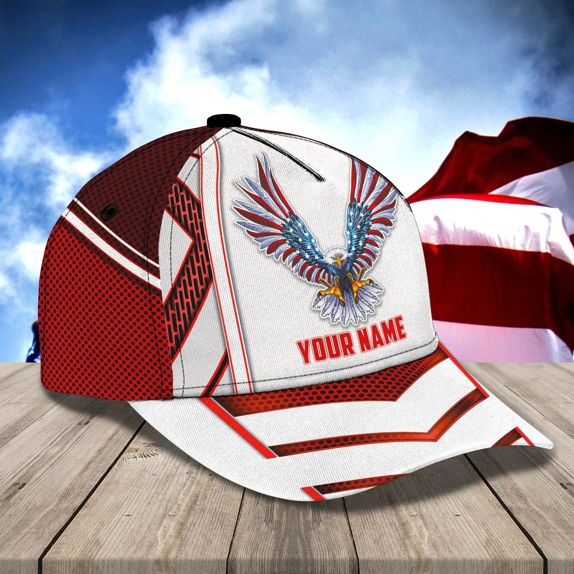 American Eagle- Personalize Name Cap 4 - Loop -T2k- 124