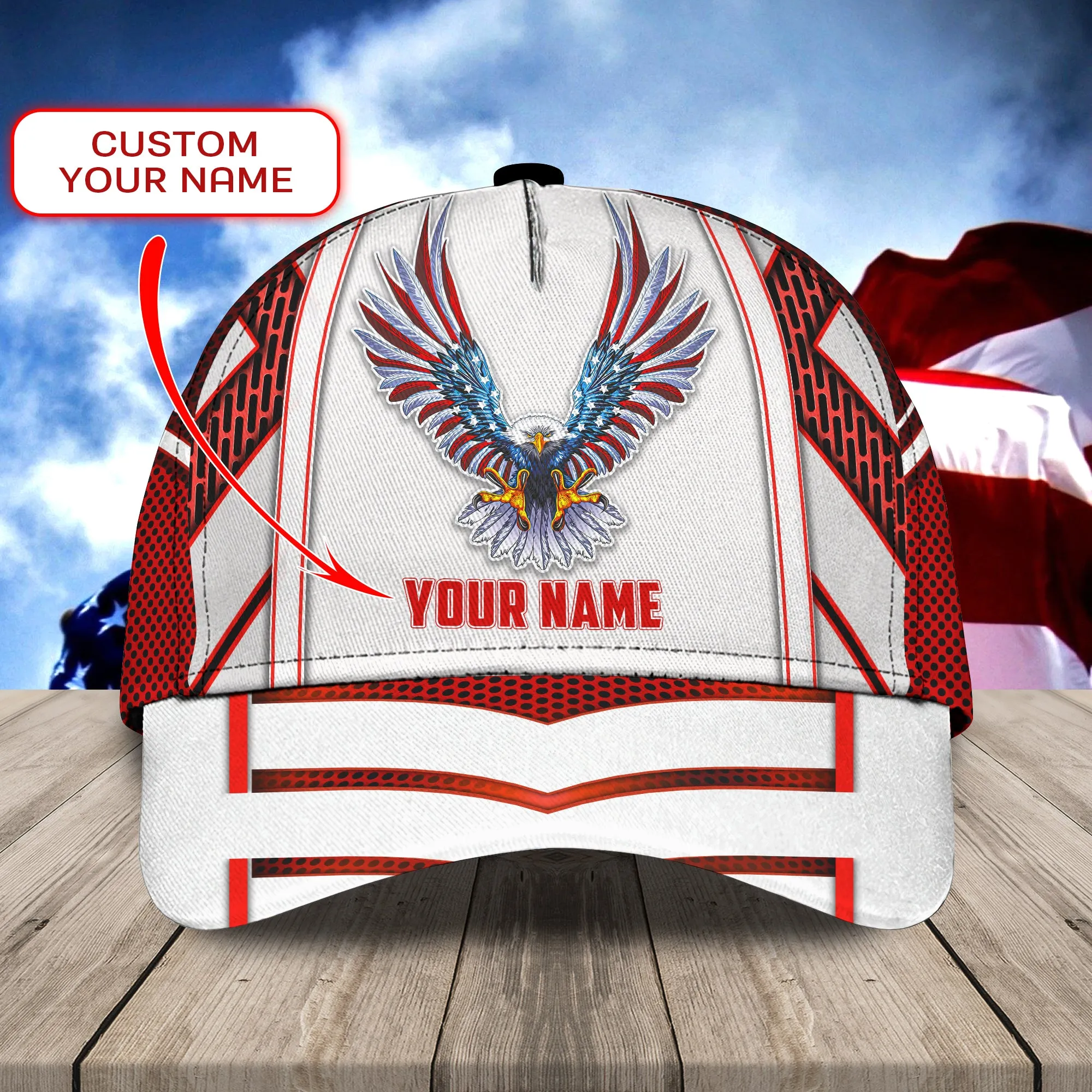 American Eagle- Personalize Name Cap 4 - Loop -T2k- 124