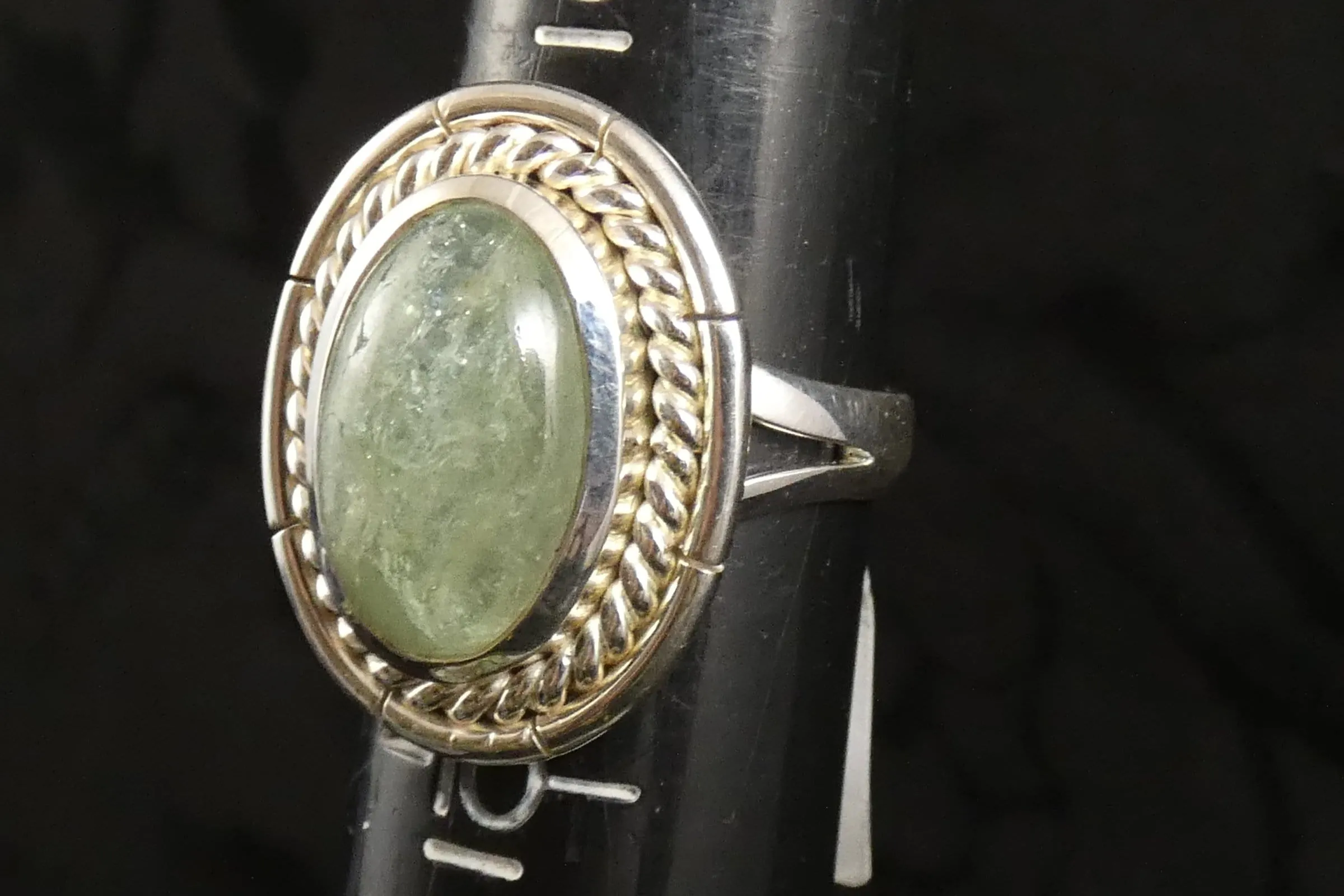 Aquamarine Sterling Silver Ring Size 9