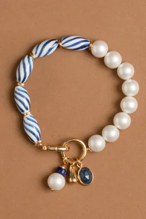 Asymmetrical White Striped Bracelet