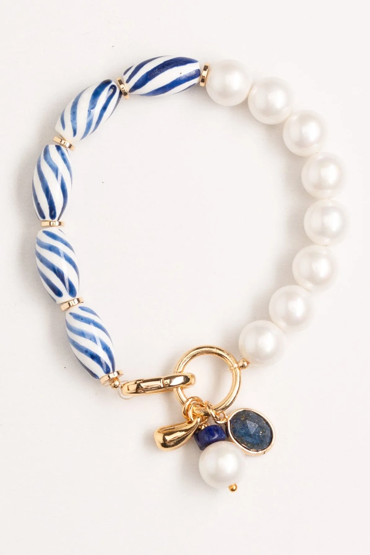 Asymmetrical White Striped Bracelet