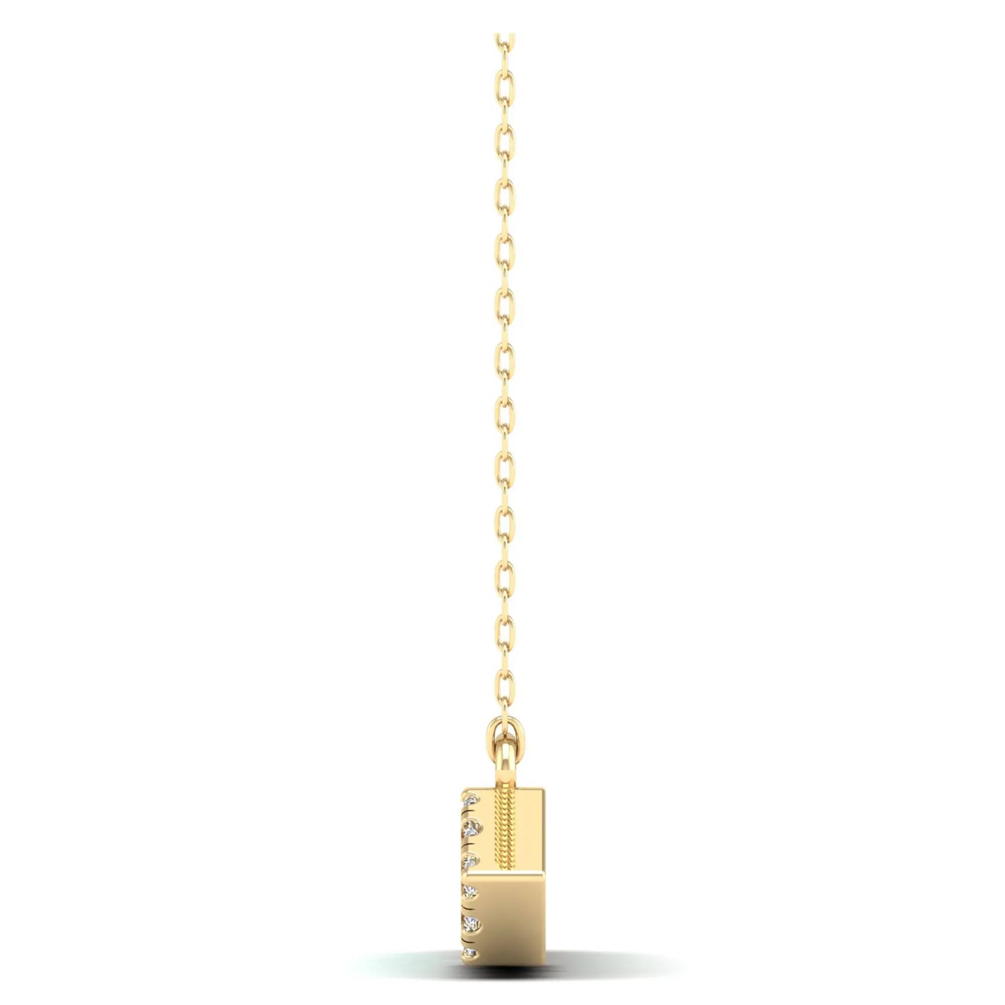 Baguette Emerald & Diamond Halo Bar Necklace