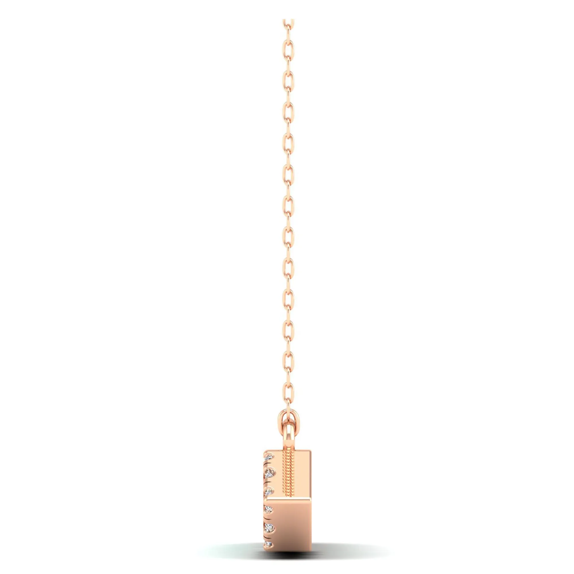 Baguette Emerald & Diamond Halo Bar Necklace