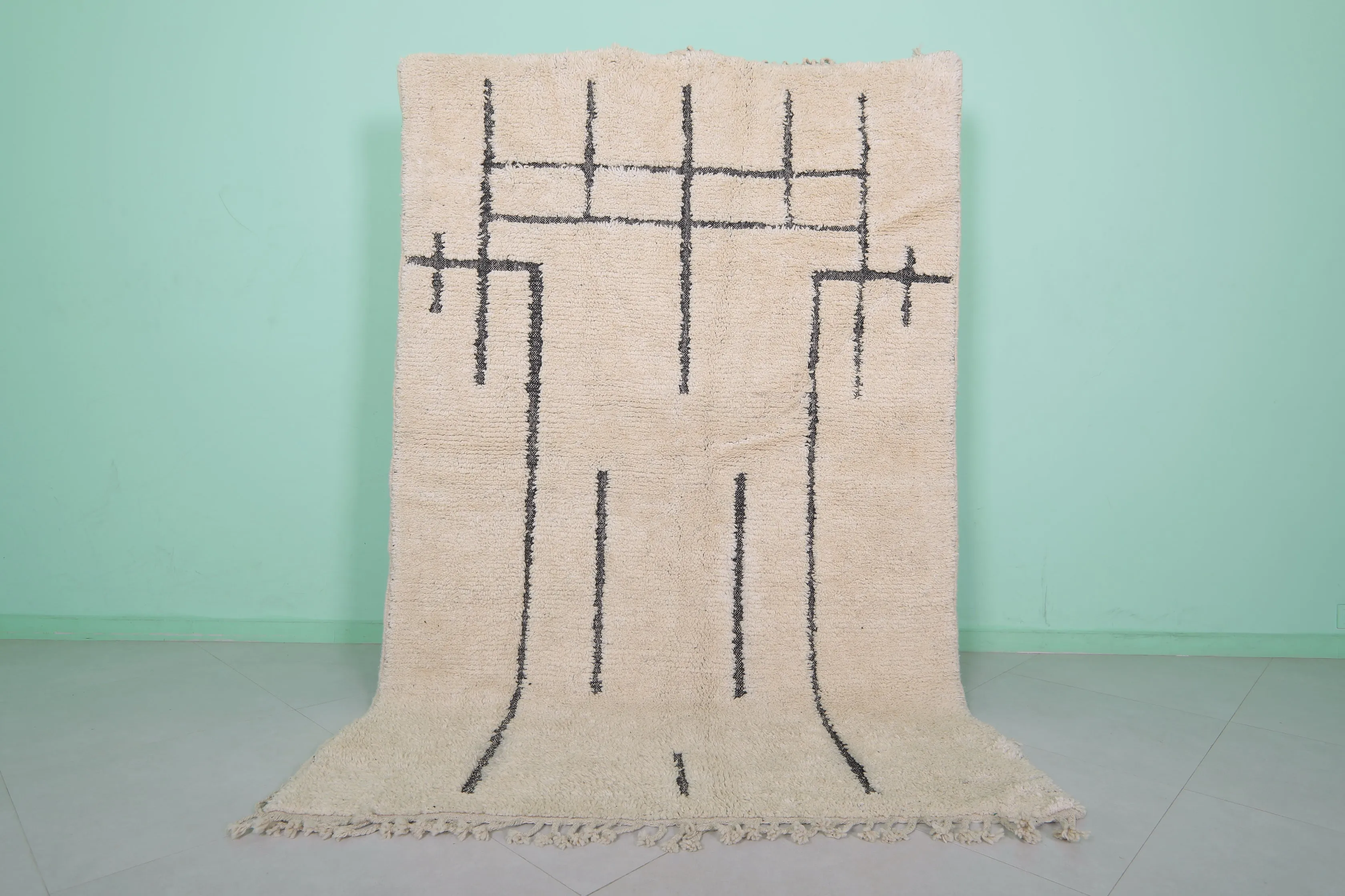 Beni Ourain Rug - Handwoven 5.3 x 8.1 Feet | Moroccan Wool Luxury