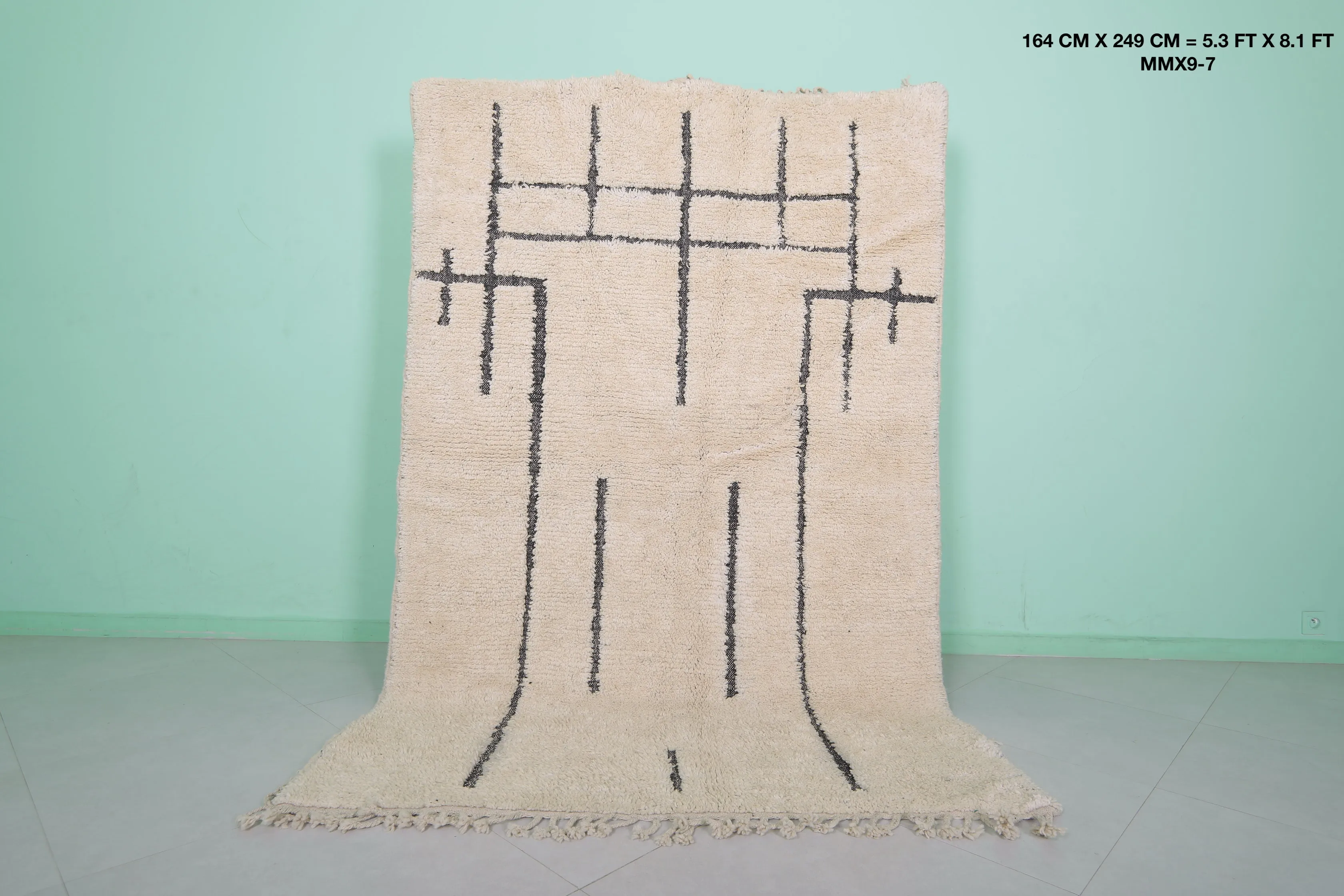 Beni Ourain Rug - Handwoven 5.3 x 8.1 Feet | Moroccan Wool Luxury