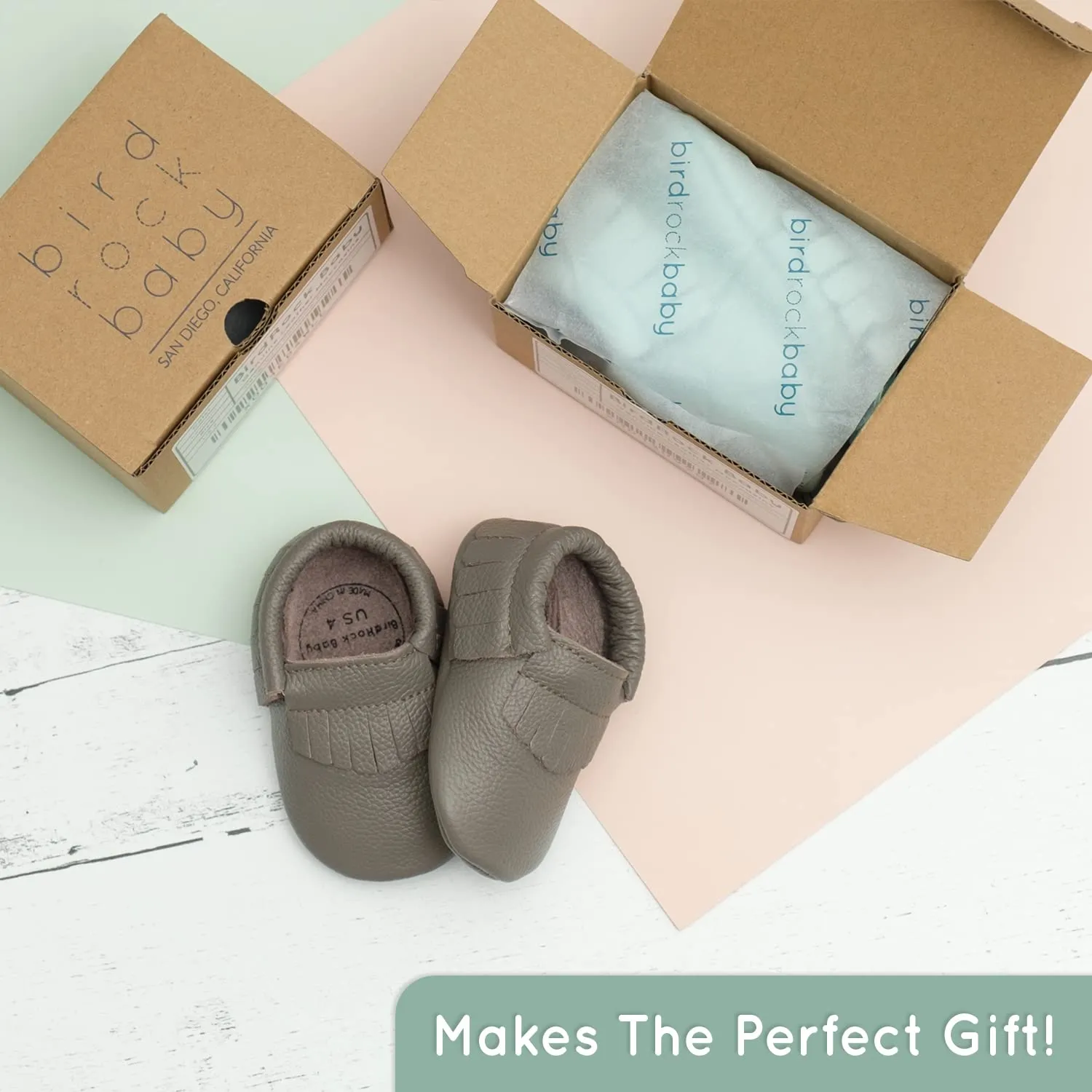 BirdRock Baby Moccasins - 30  Styles for Boys & Girls! Every Pair Feeds a Child (US 2, Seafoam Green)