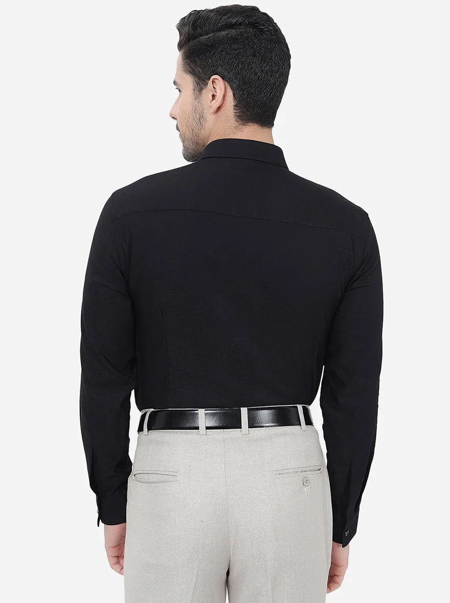 Black Solid Slim Fit Party Wear Shirt | Greenfibre