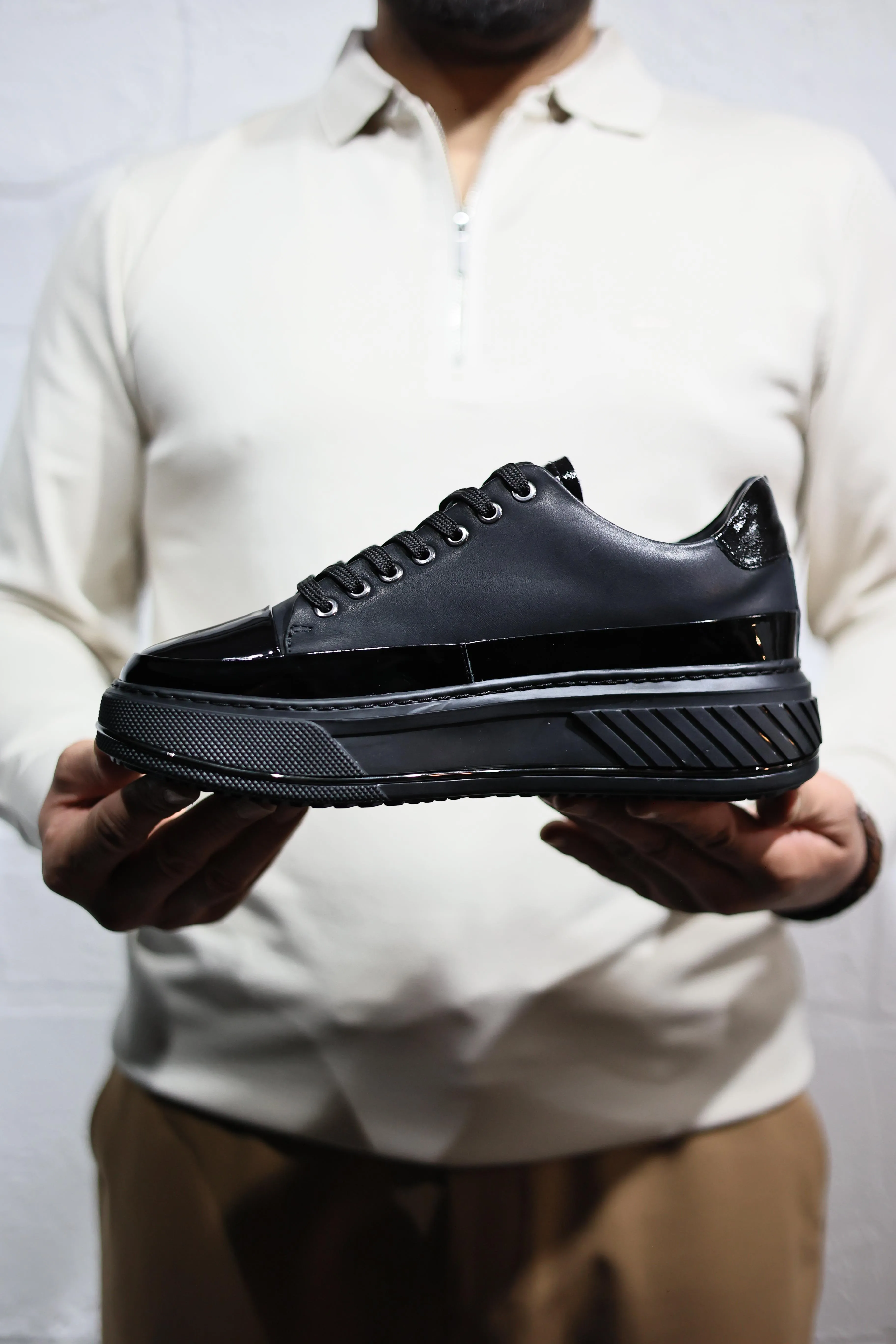Brabion Dante Patent Leather Black Shoes