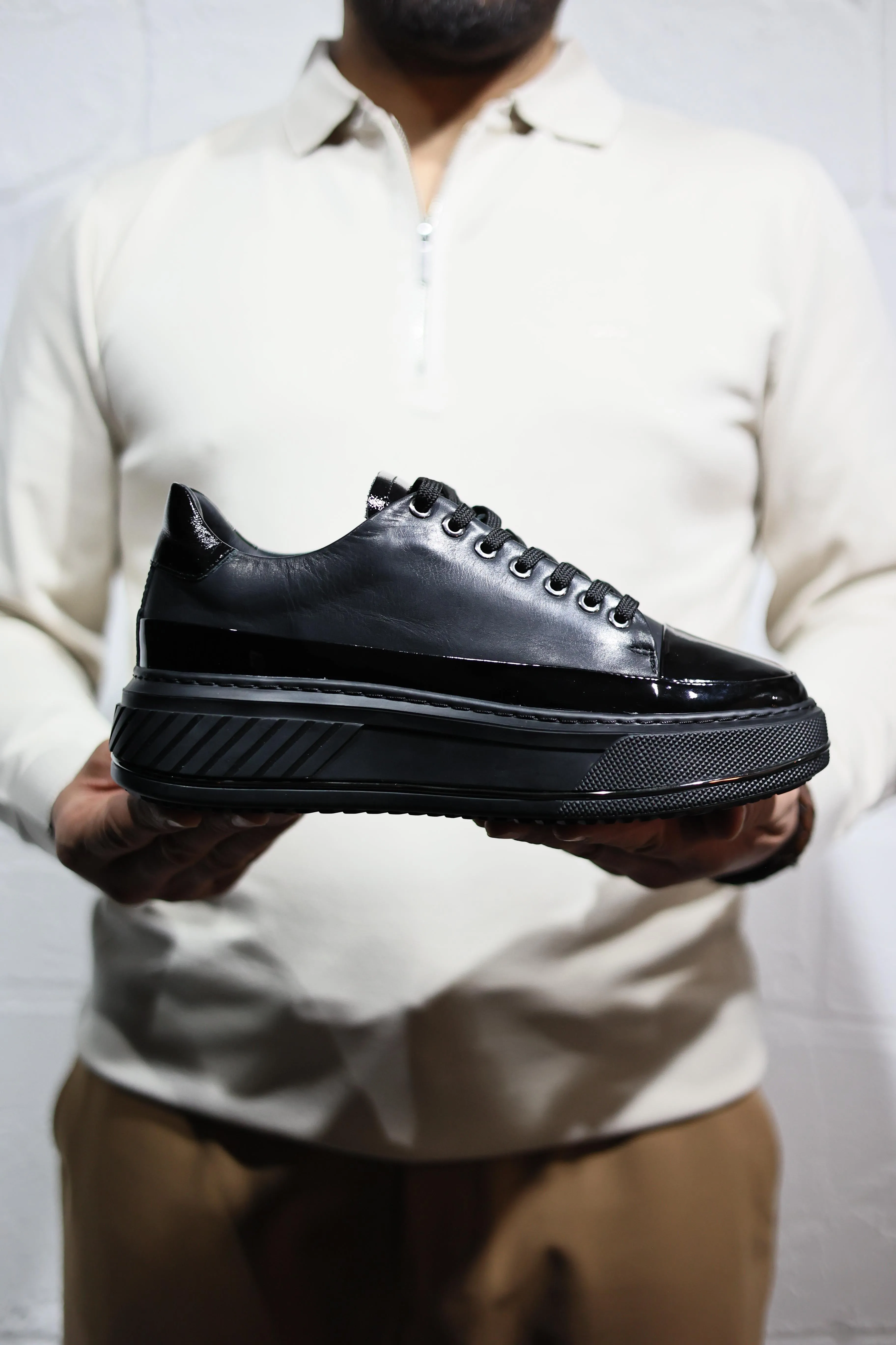 Brabion Dante Patent Leather Black Shoes