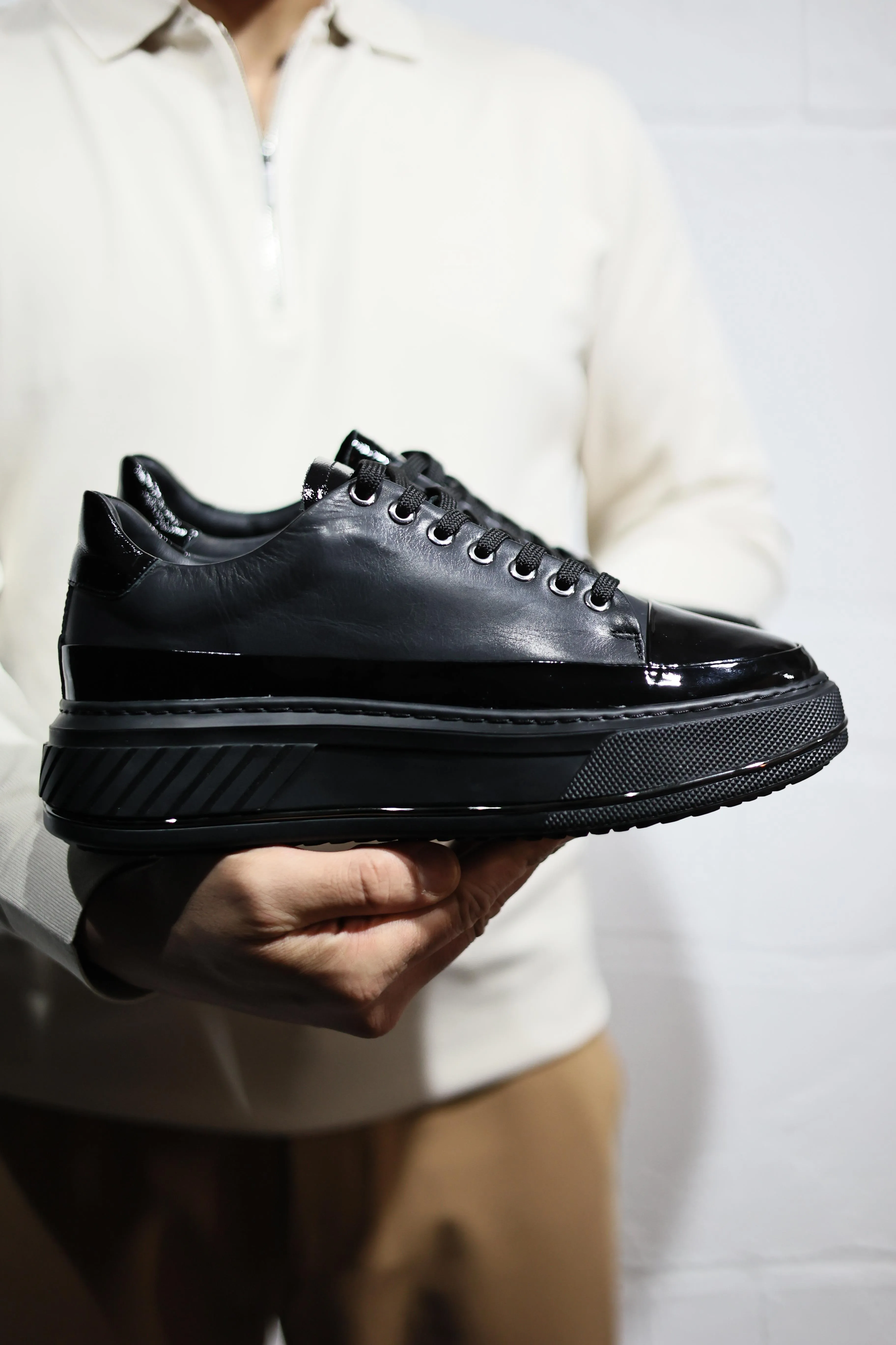 Brabion Dante Patent Leather Black Shoes