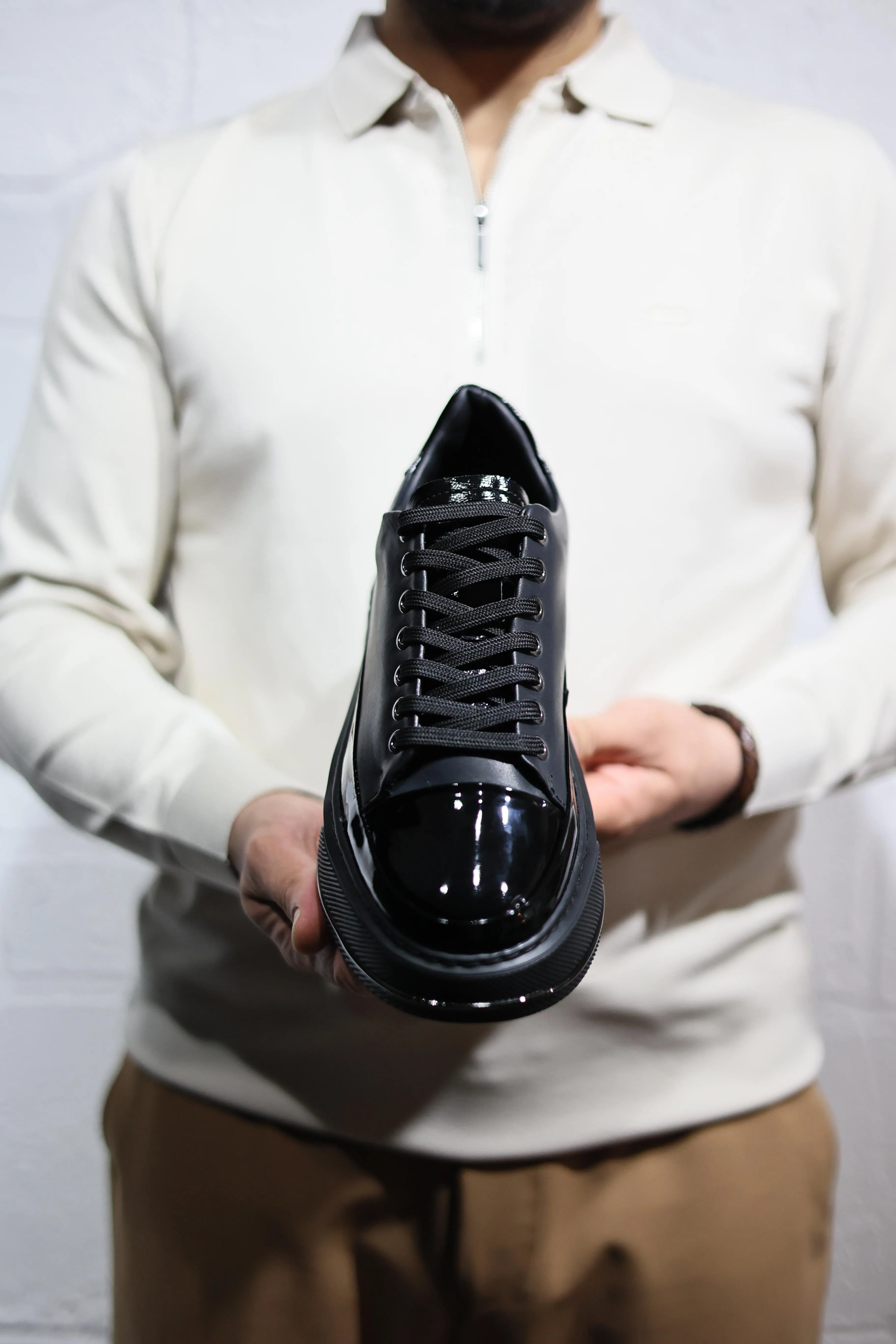 Brabion Dante Patent Leather Black Shoes