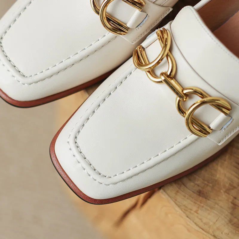 Bree Square Toe Loafers with Heels