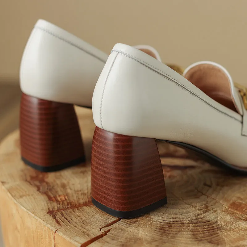 Bree Square Toe Loafers with Heels