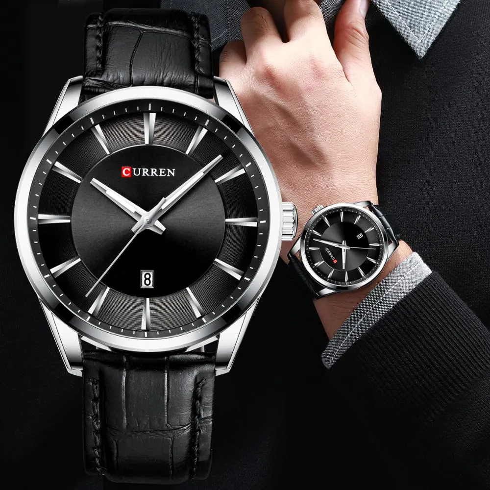 Business Men Leather Strap  Wrist watch