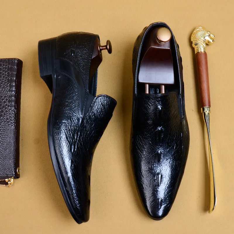 Casual Leather Shoes Men's Genuine Leather Formal Men's Shoes Top Layer Cowhide British Business Men's Pointed Toe Shoes27102