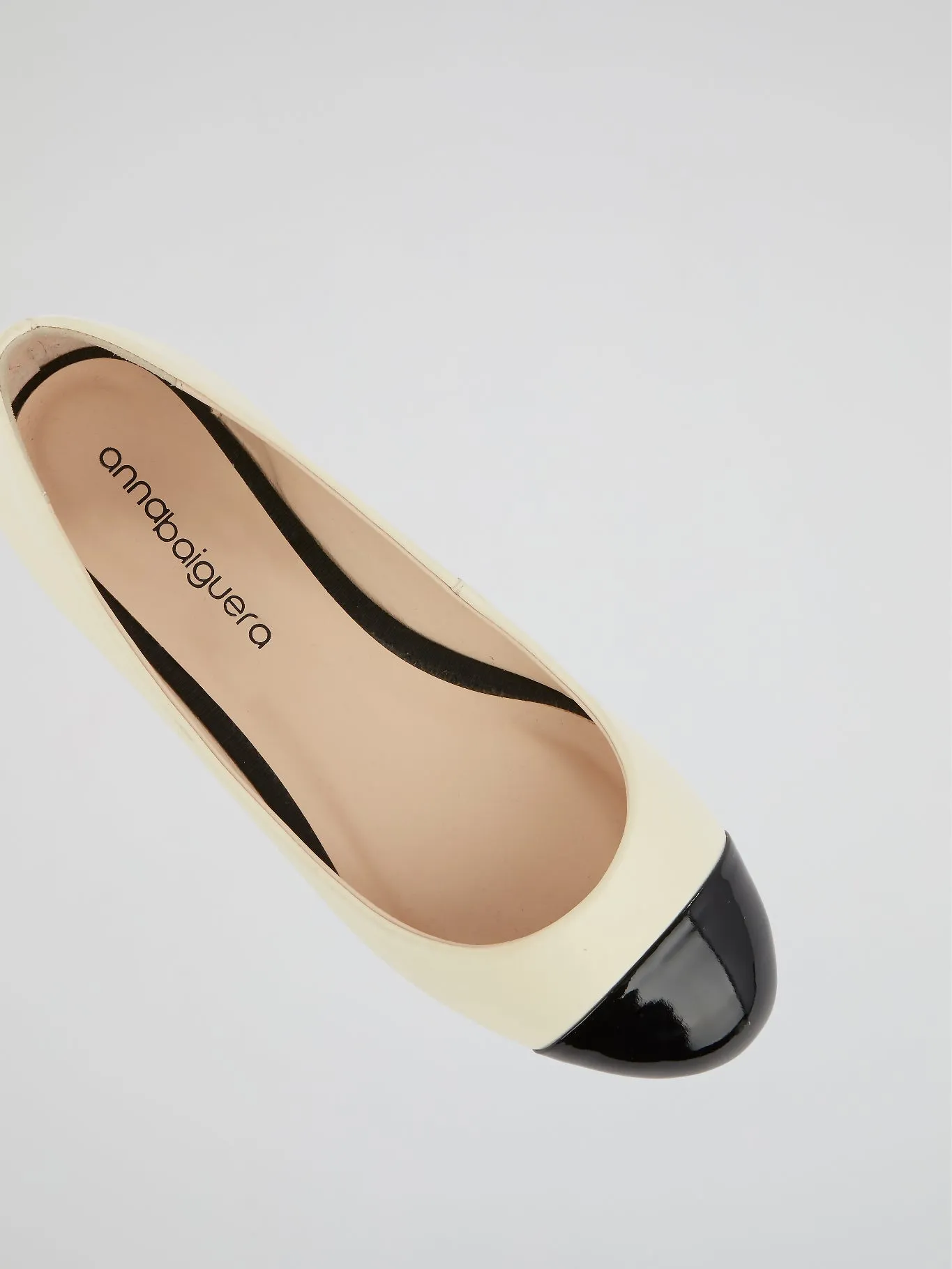 Contrast Leather Ballerina Shoes