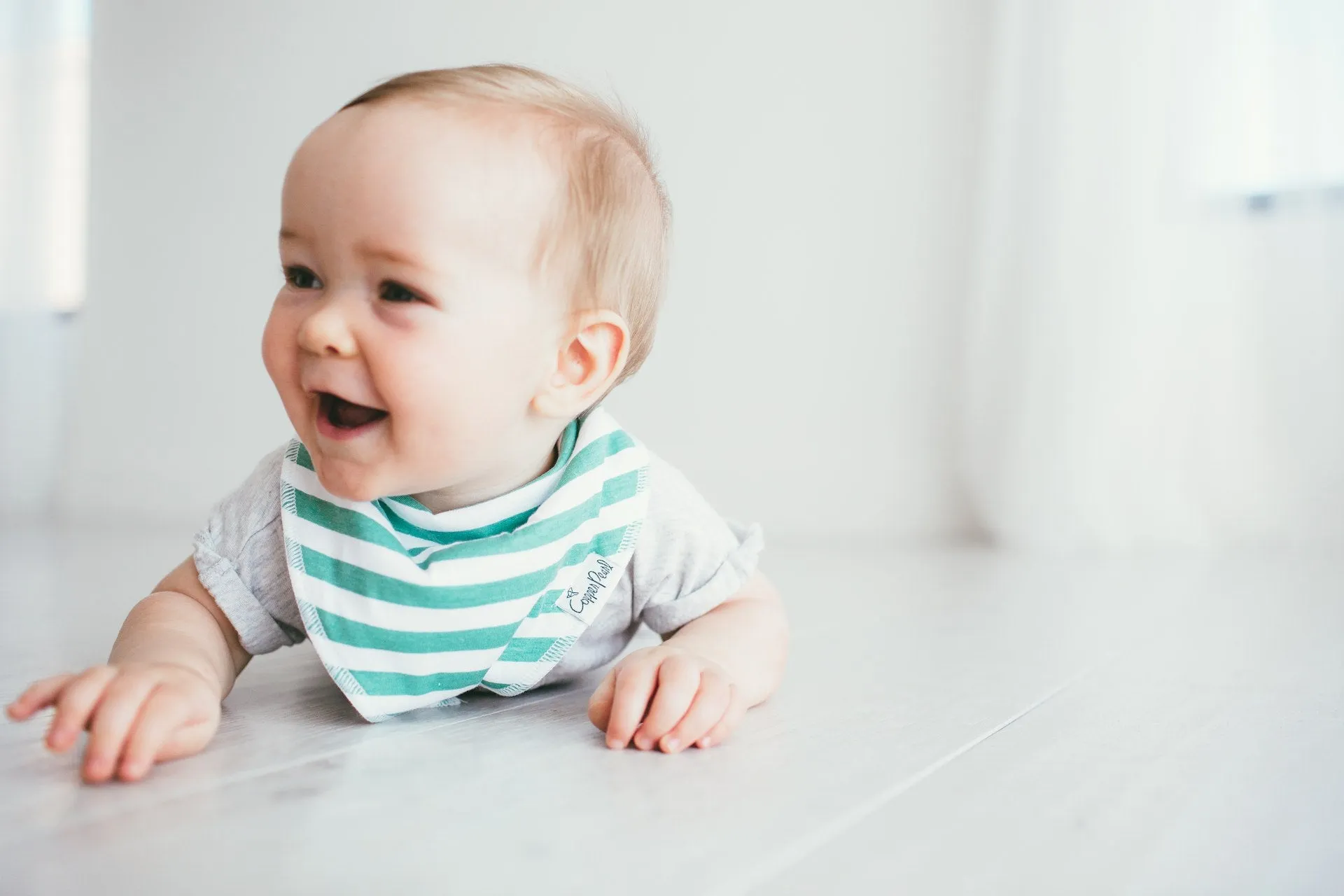 Copper Pearl Oxford Bandana Bib Set